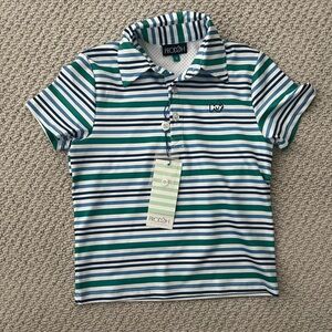 Prodoh Kids Striped Polo Shirt - Blue and Green NWT size 5